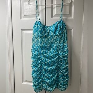 CORSET DRESS 👗 BLUE & GREEN